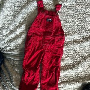 Red corduroy Oshkosh b’gosh overalls 2T